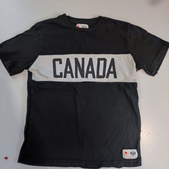Canada Olympic Official Outfitters short sleeve T-shirt black boys 7/8 - Picture 1 of 8
